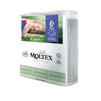 21 St. MOLTEX pure & nature Öko-Windeln Babywindeln XL Gr 6 (16-30 kg) 